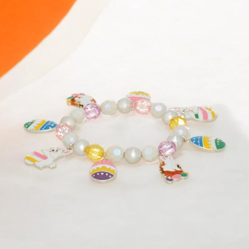 Easter Egg and Bunny Rabbit Charm Bracelet